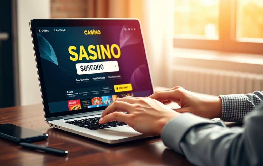 En spiller skriver inn en bonuskode på et nettcasino
